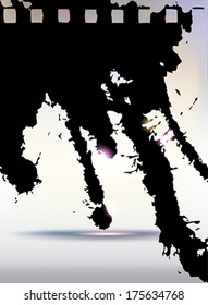 Handmade acrylic paint splashes. Vector Illustration. 