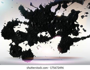 Handmade acrylic paint splashes. Vector Illustration.