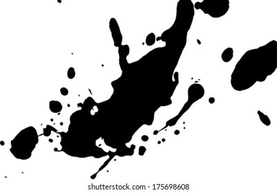 Handmade acrylic paint  splashes. Vector  Illustration.