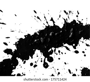 Handmade acrylic paint splashes. Vector Illustration.