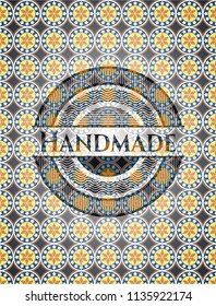 Handmade arabesque badge. arabic decoration.