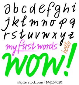 handmade Back to School Typeface alphabet handwriting youth school lower case
