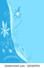 handmade background with a flower arrangement in a blue