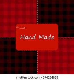 Handmade badges, labels and logo elements, retro symbols for local sewing shop, knit club.