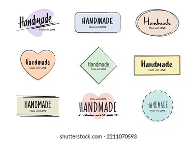 Handmade badges set. Vector illustration.