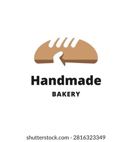 Handmade Bakery Logo with Artisan Bread Icon and Bold Typography