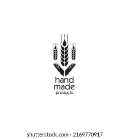 Handgefertigte Backwaren. Kreatives Design Einfaches Zeichen oder Symbol. Logo-Vorlage