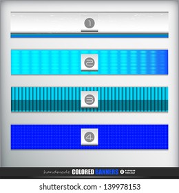 Handmade banners or bars set for design.  Vector eps 10 Illustration.