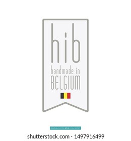 Handmade in Belgium icon vector illustration logo template for many purpose. Isolated on white background.