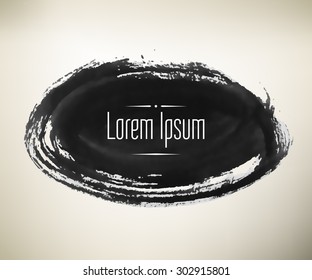 Handmade black ink backgrounds painted by brush. Vector illustration