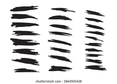 Handmade black ink paint brush strokes 