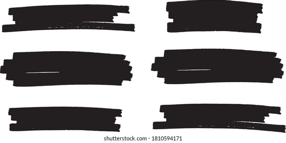 Handmade black vector line background set for design use.