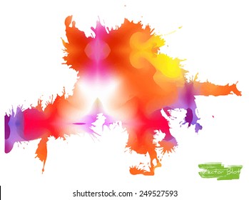 A handmade blot/blob with bright multicolored stains