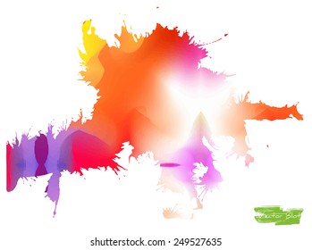 A handmade blot/blob with bright multicolored stains