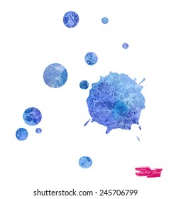 A handmade blot/blob with vector watercolor grunge texture