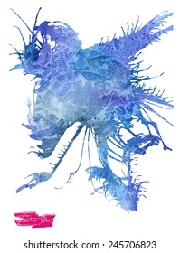 A handmade blot/blob with vector watercolor grunge texture