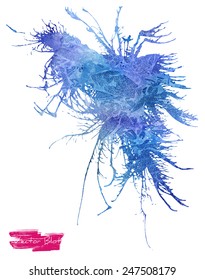 A handmade blot/blob with vector watercolor grunge texture