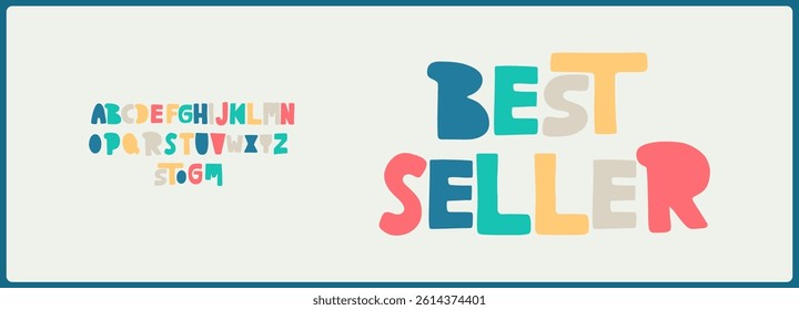 Handmade bold vector font, Colorful alphabet with uppercase and variation. fun and playful typography.