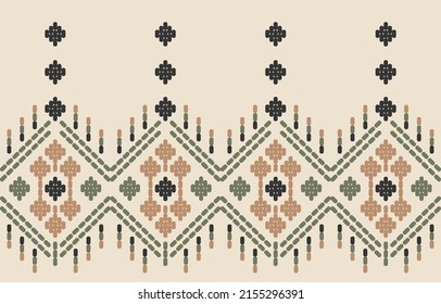 Handmade border beautiful art. Navajo seamless pattern in tribal, folk embroidery, Mexican Aztec geometric art ornament print.Design for carpet, wallpaper, clothing, wrapping, fabric, cover, textile