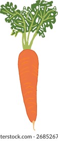 Design de ilustração de vetor de cenoura artesanal