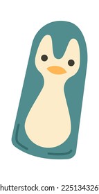 Handmade cartoon penguin puppet flat icon Soft toys. Vector illustration