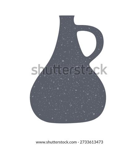 Handmade ceramic vase design and distressed texture. Modern earthenware, ceramics art. Handcrafted crockery and rough texture. Stoneware, pottery, edgy style. Colored flat vector illustration