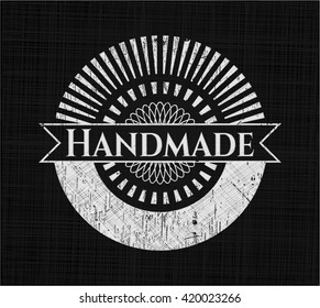 Handmade chalk emblem, retro style, chalk or chalkboard texture