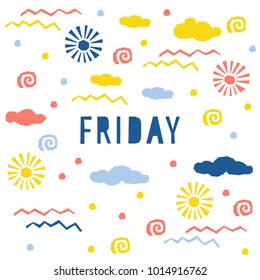 Handmade childish card template. Abstract application for design card, invitation, kids craft workshop advertising, poster, t shirt, bag print etc.