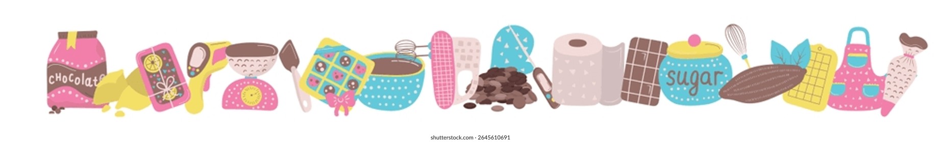 Ilustración vectorial de chocolate hecha a mano sobre el fondo blanco.