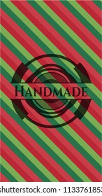 Handmade christmas badge background.