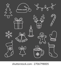 Ilustração artesanal do vetor da arte do rabiscar do Natal