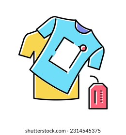 vector de icono de color de ropa hecha a mano. señal de ropa hecha a mano. ilustración de símbolo aislado