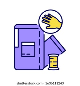 Handmade clothes color line icon. Self-made. Clothes that are not manufactured. Pictogram for web page, mobile app, promo. UI UX GUI design element. Editable stroke.