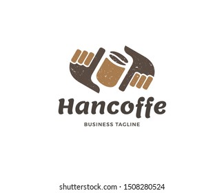Handmade coffee logo. Creative coffee logo design with vintage style