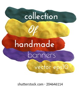 Handmade collection of artistic banners. Vector eps10