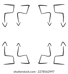 Handmade collection set of arrows, editable, vector illustration 