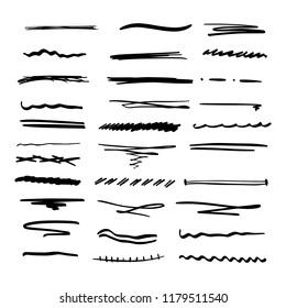 Handmade Collection Set Underline Strokes Marker Stock Vector (Royalty ...