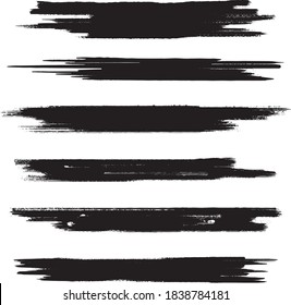 Handmade Collection Set of Underline Strokes in Marker Brush Doodle Style Various Shapes