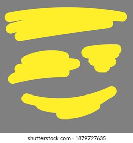 Colección hecha a mano conjunto de trazos de subrayado en el estilo de doodle de pincel de marcador varias formas
