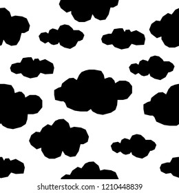 Handmade contrast seamless pattern. Childish craft monochrome wallpaper for birthday card, baby nappy, school party advertising, shop sale poster, holiday wrapping paper, textile, bag print etc. Handmade contrast seamless pattern. Childish craft monochrome wallpaper for birthday card, baby nappy, school party advertising, shop sale poster, holiday wrapping paper, textile, bag print etc.