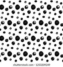 Handmade contrast seamless pattern. Childish craft monochrome wallpaper for birthday card, baby nappy, school party advertising, shop sale poster, holiday wrapping paper, textile, bag print etc.