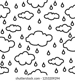 Handmade contrast seamless pattern. Childish craft monochrome wallpaper for birthday card, baby nappy, school party advertising, shop sale poster, holiday wrapping paper, textile, bag print etc.