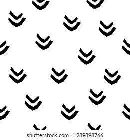 Handmade contrast seamless pattern. Childish craft monochrome wallpaper for birthday card, baby nappy, school party advertising, shop sale poster, holiday wrapping paper, textile, bag print etc.
