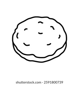 Handmade Cookie Sketch – Crunchy Sweet Snack Vector