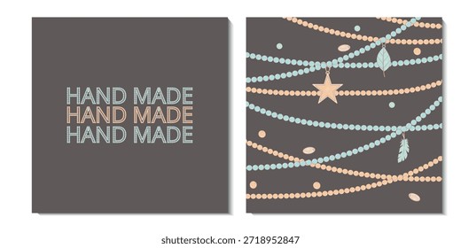 Handgefertigtes Handwerk-Banner-Set: Perlen Text und Pastellschmuck Girlande Hintergrund