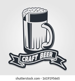 Handmade Craft Beer logo design template. Vector illustration
