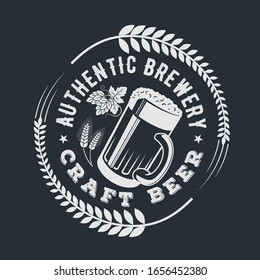 Plantilla de diseño del logotipo de Craft Beer hecho a mano. Ilustración del vector
