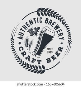 Handmade Craft Beer logo design template. Vector illustration