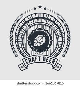 Plantilla de diseño del logotipo de Craft Beer hecho a mano. Ilustración del vector
