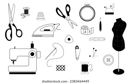 Handmade and Craft Black Labels Design Set